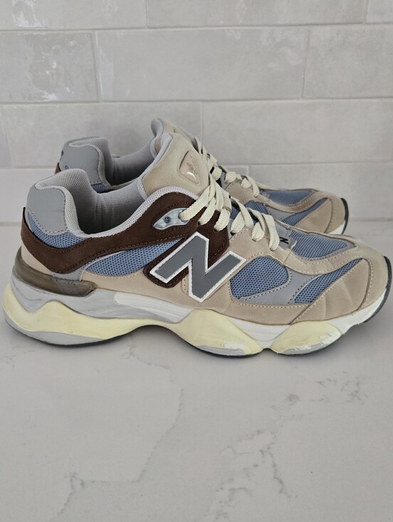 New Balance Shoes - New Balance 9060 Sneakers Size M9/W 10.5 Sea Salt Blue Mushroom Aluminum Cyclone